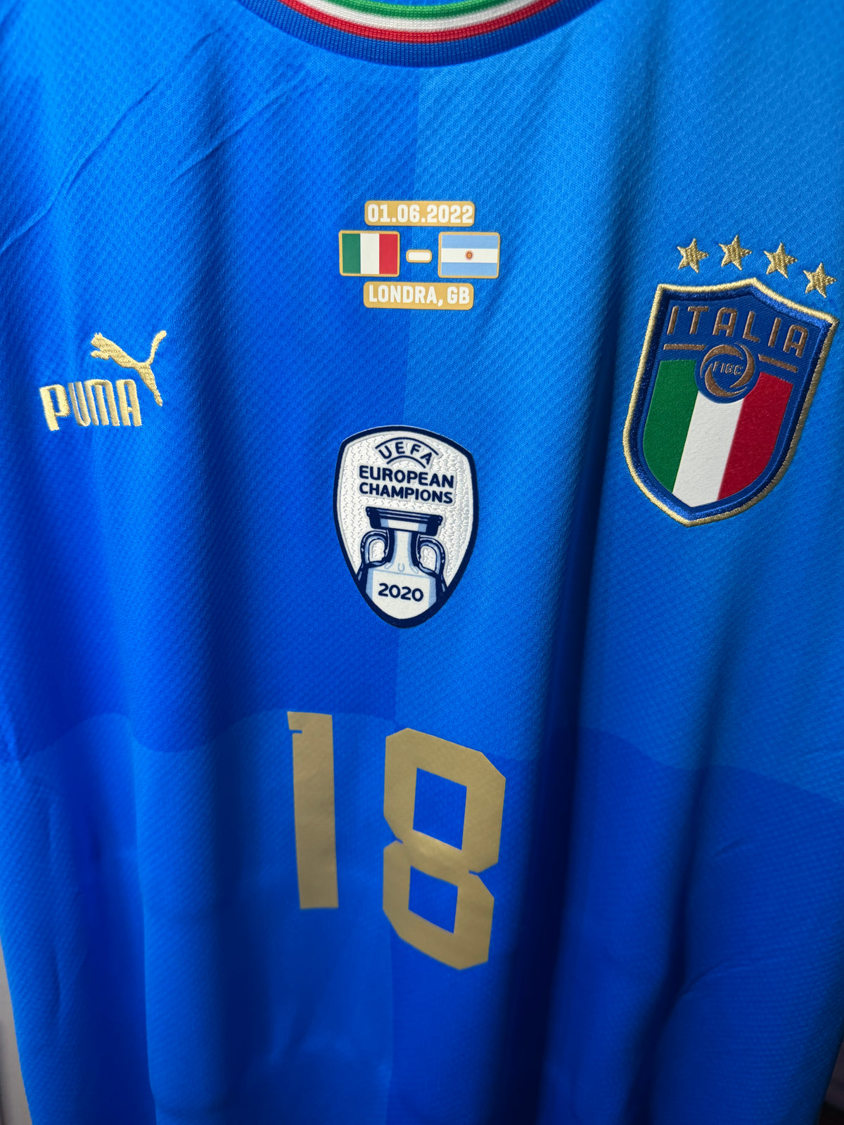 Authentic Italy National Team Finalissima 2022 Final Kit | Barella#18