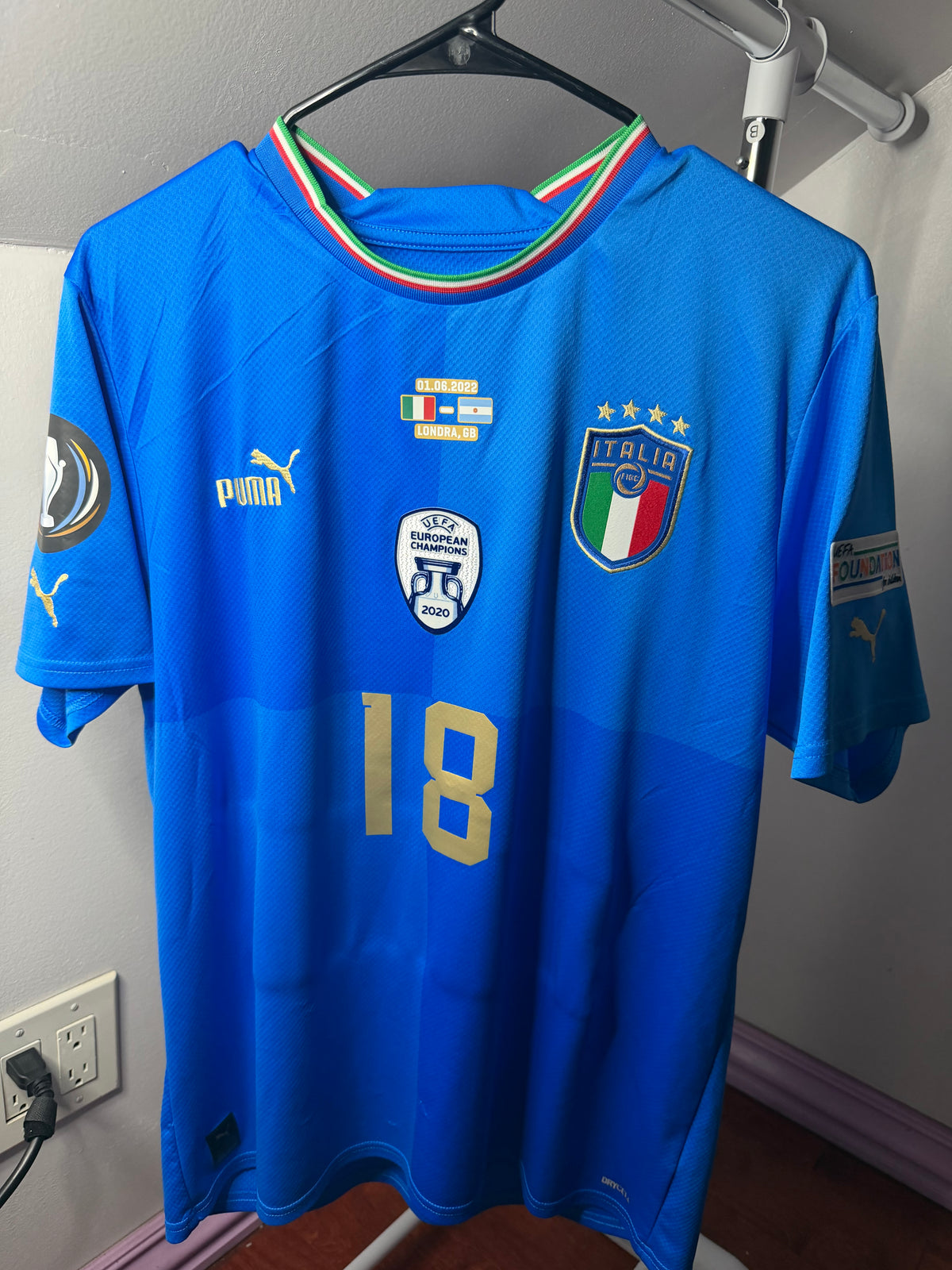Authentic Italy National Team Finalissima 2022 Final Kit | Barella#18